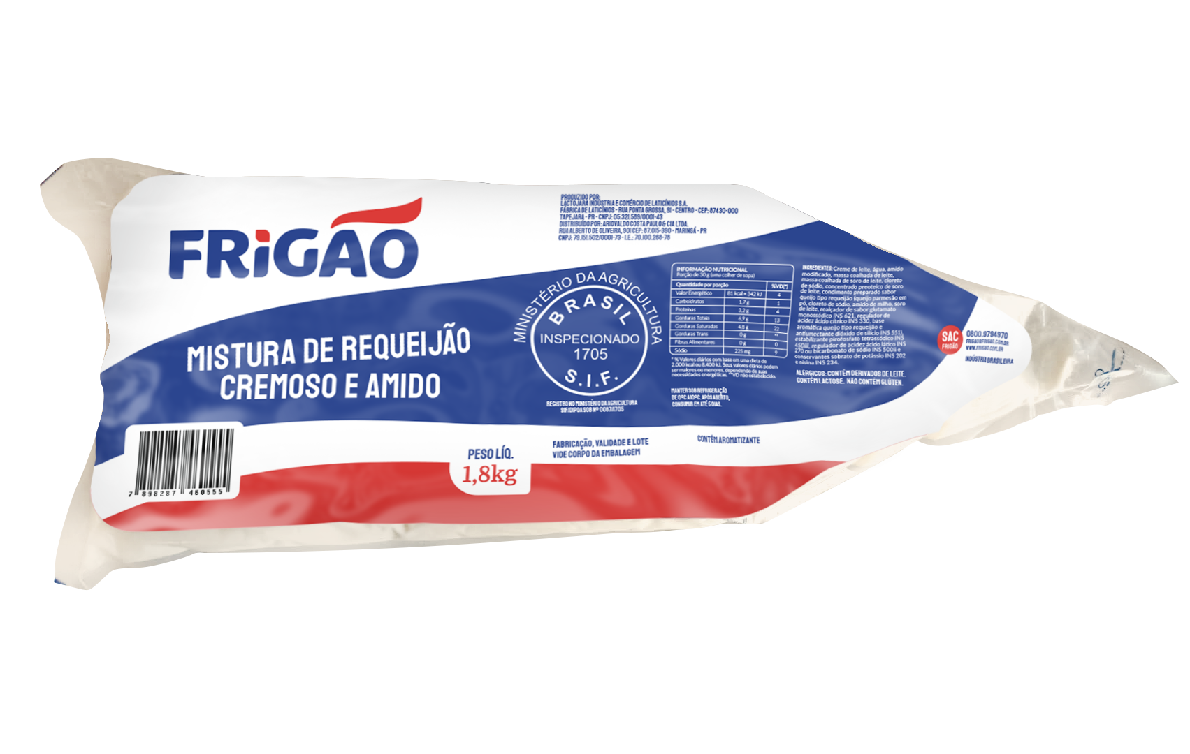 REQUEIJÃO BISNAGA C/ AMIDO FRIGÃO 1800GR